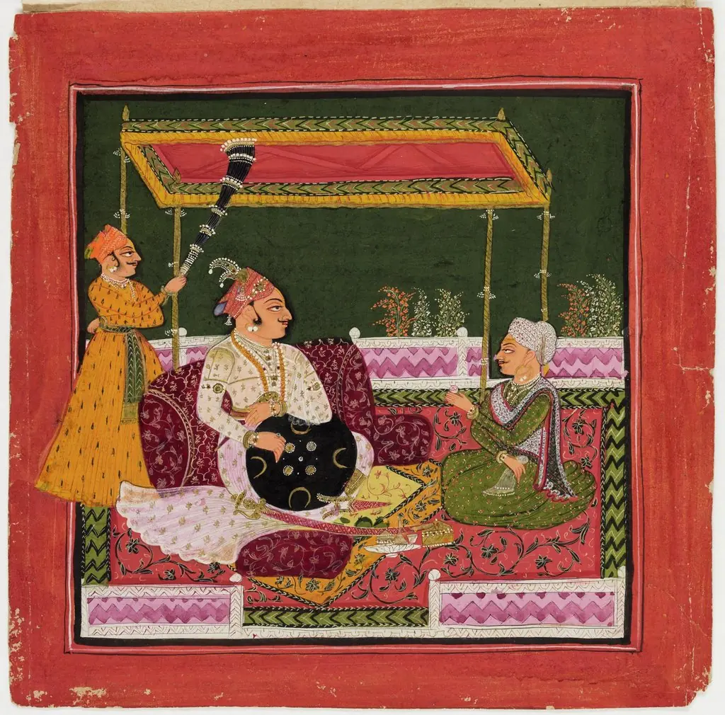 Raja and Courtiers Seated Beneath a Canopy