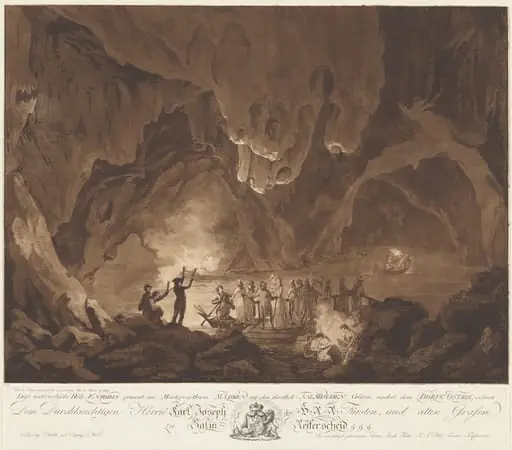 Boating Party in an Underground Cave