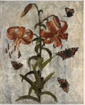 Lilies and Butterflies, by Nathaniel Hone the Younger, unspecified, 1881