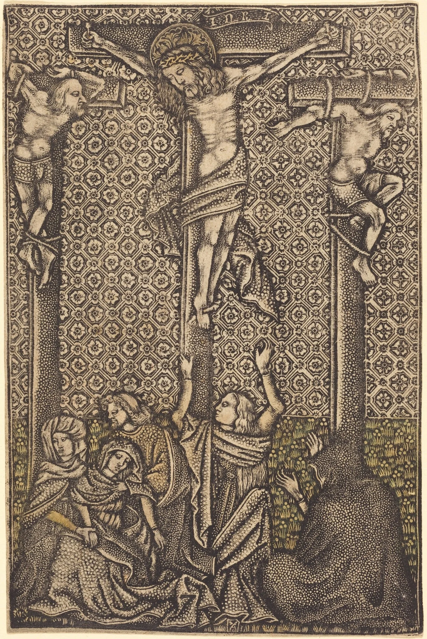 The Crucifixion, by German 15th Century, paint, 1460