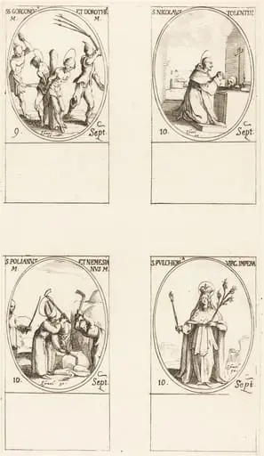 Sts. Gorgonius & Dorothy; St. Nicholas of Tolentino; St. Polianus & Nemesian; St. Pulcheria
