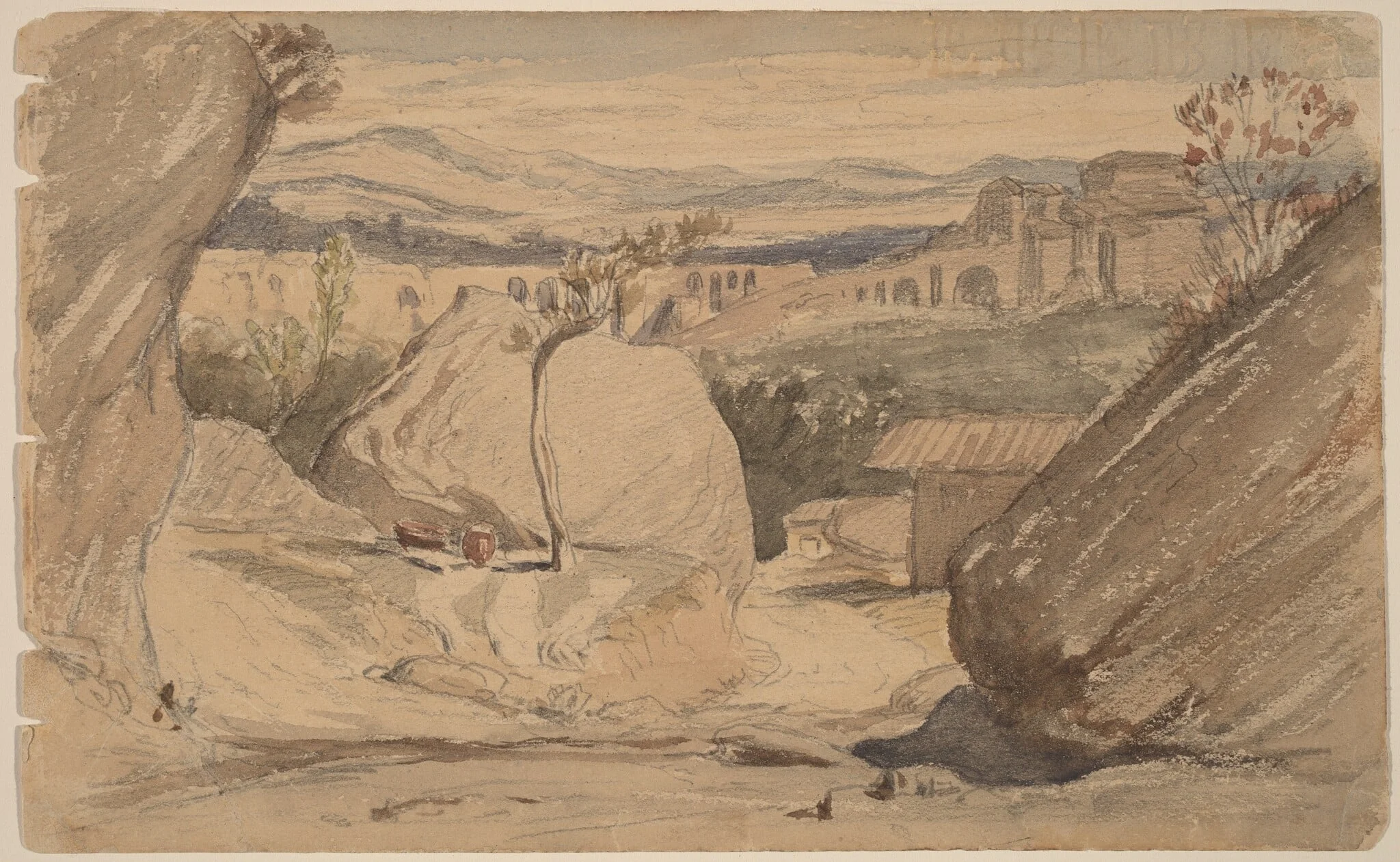 Orte, by Elihu Vedder, graphite, 1887