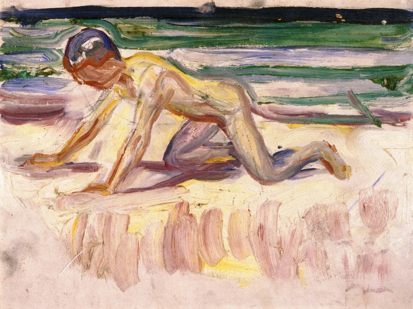 Childhood, by Edvard Munch, oil, 1908