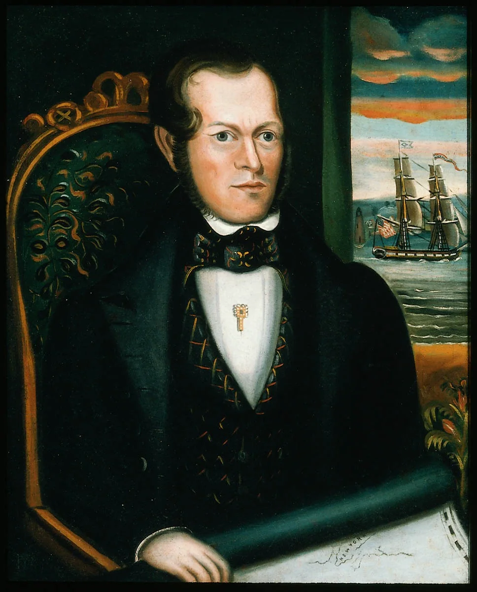 Sea Captain Maxwell B. Chace, by Unknown, oil, 1835
