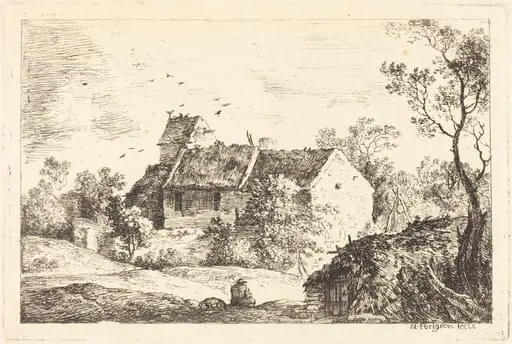 House with a Dovecote in a Rolling Landscape