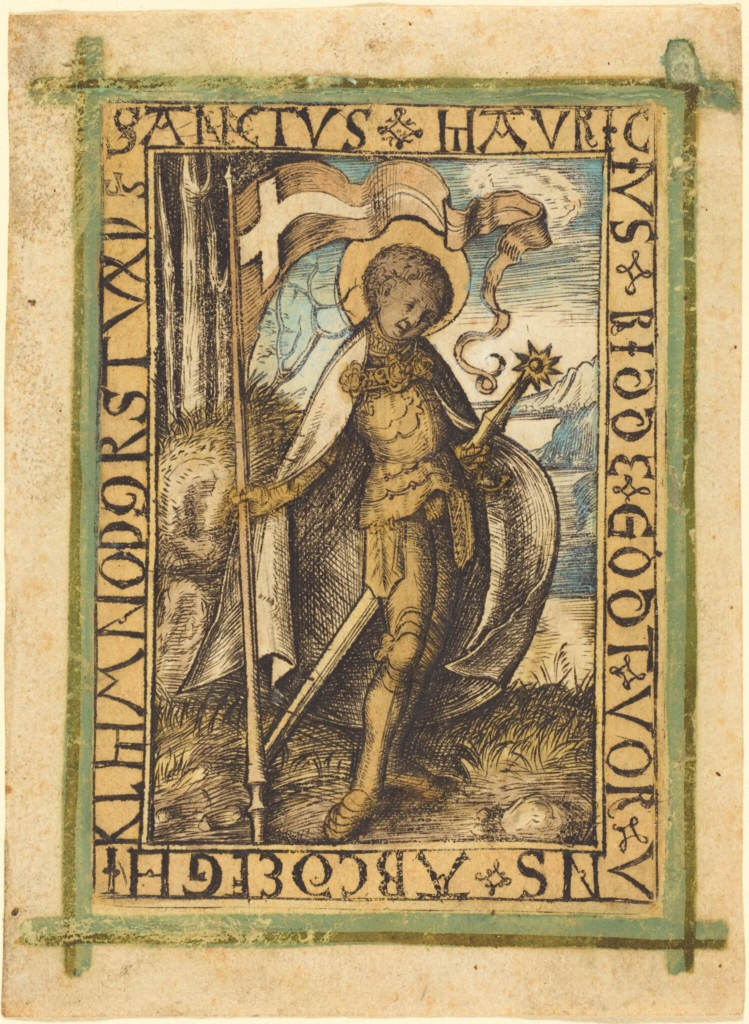 Saint Maurice, by German 15th Century, ink, 1485