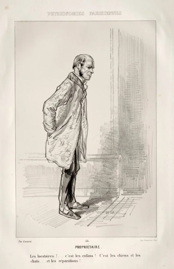 Propriétaire, by Paul Gavarni, 1858