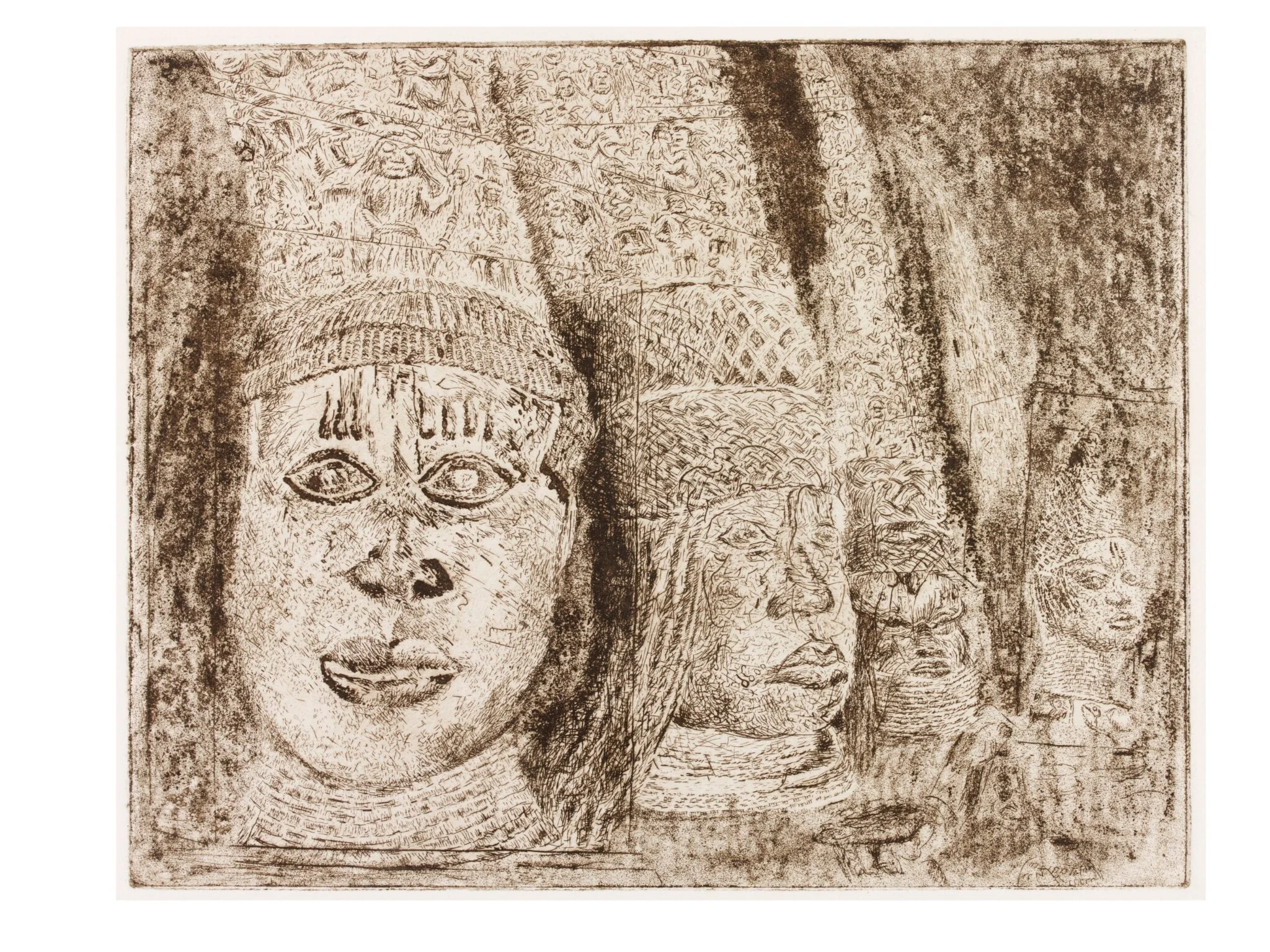 I. Ancestral Heads, by Tony Phillips, 1984