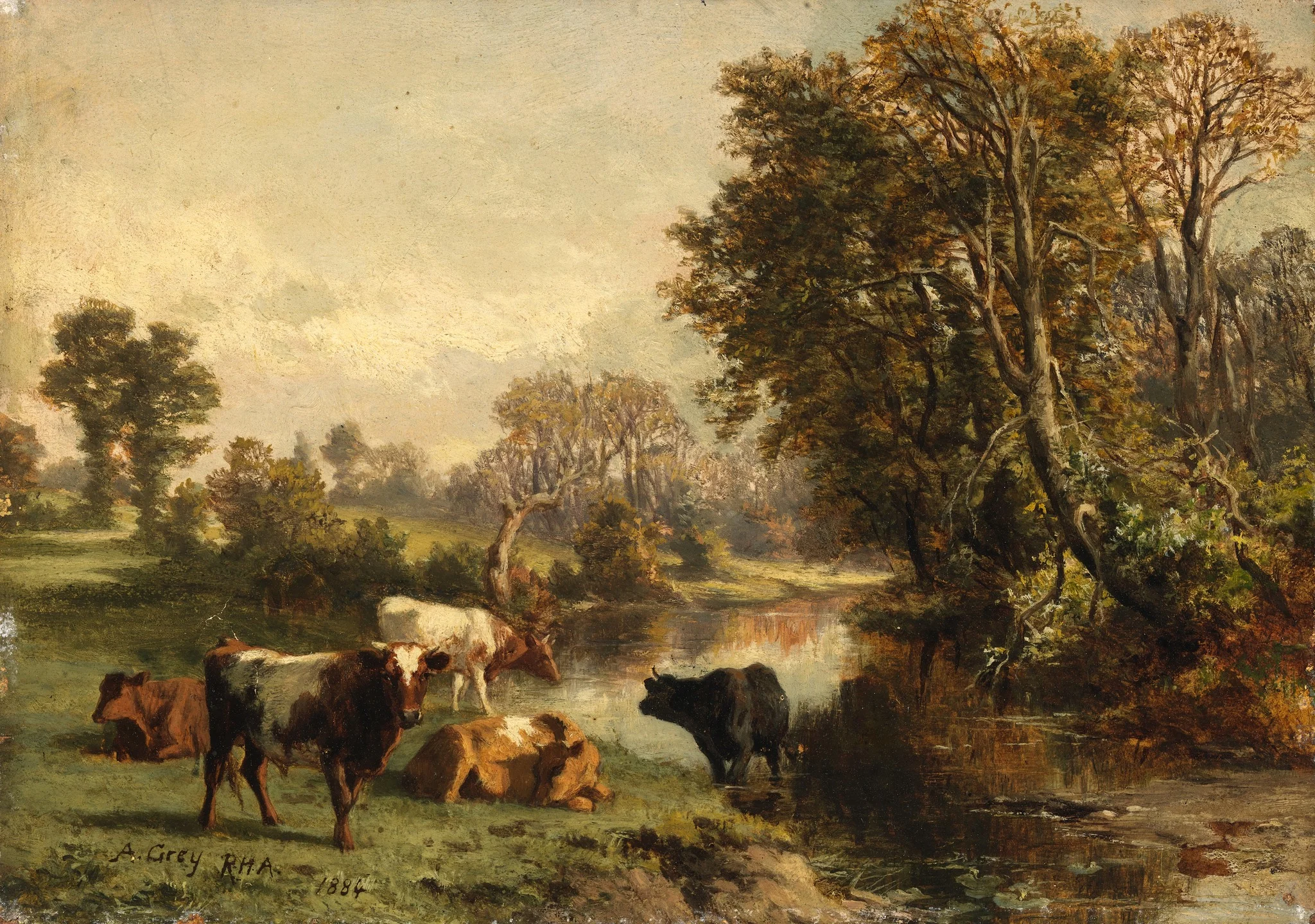 The River Bank, by Alfred Grey, oil, 1892