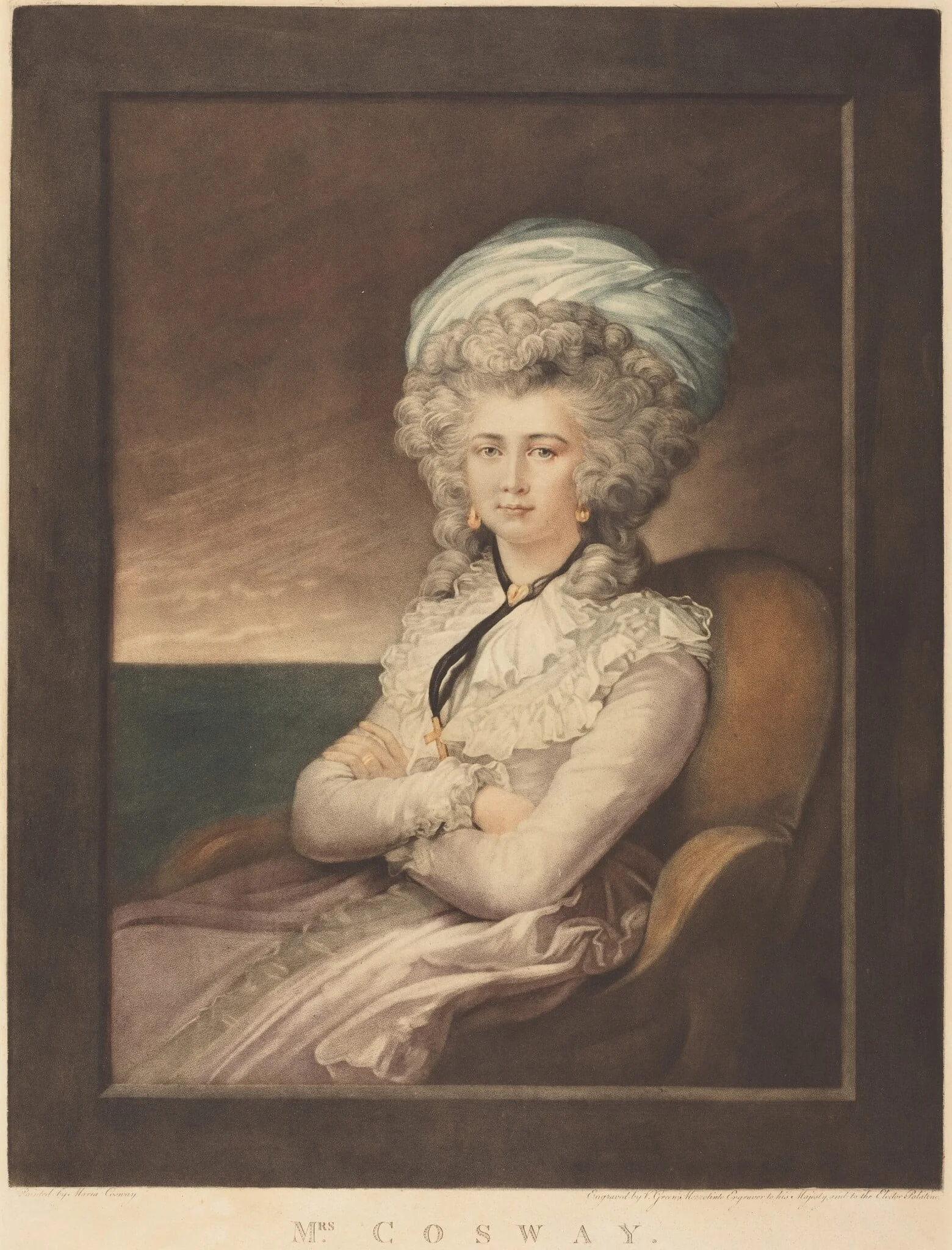 Maria Cecilia Louisa Cosway, by Valentine Green, ink, 1787