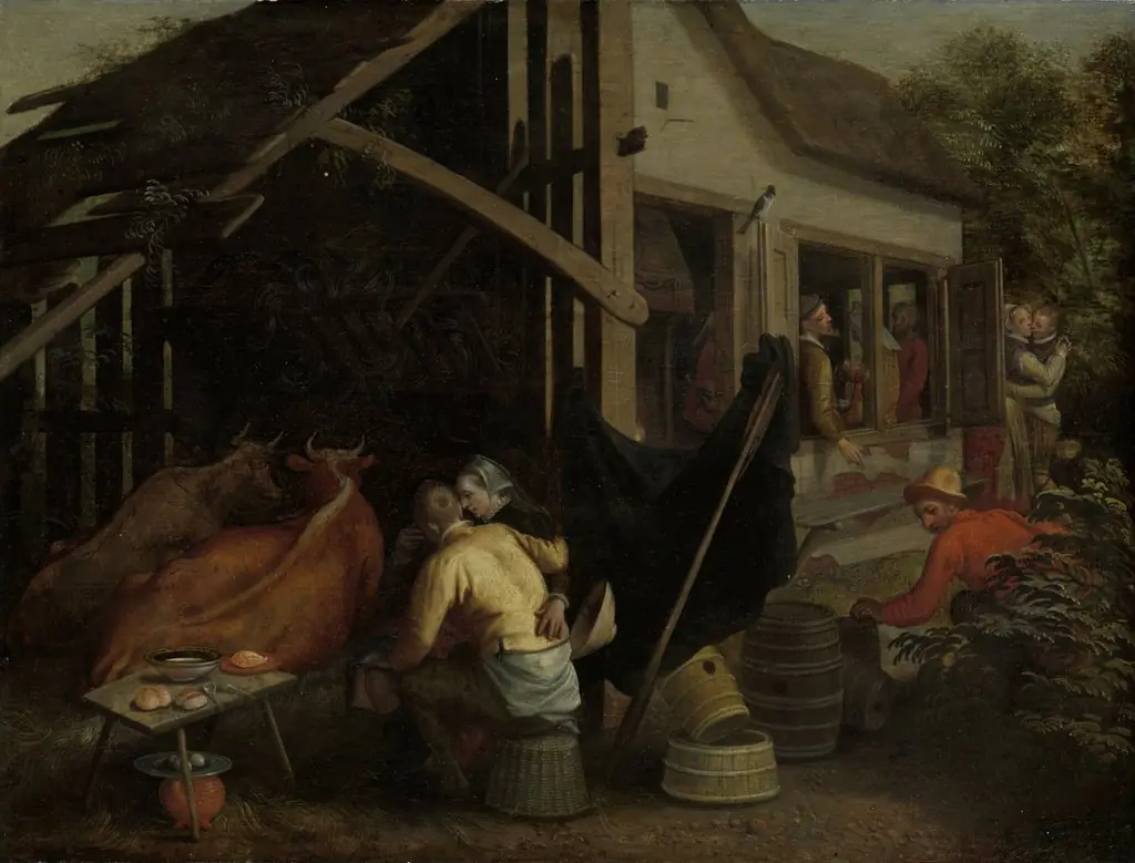 Couples making love at a country inn