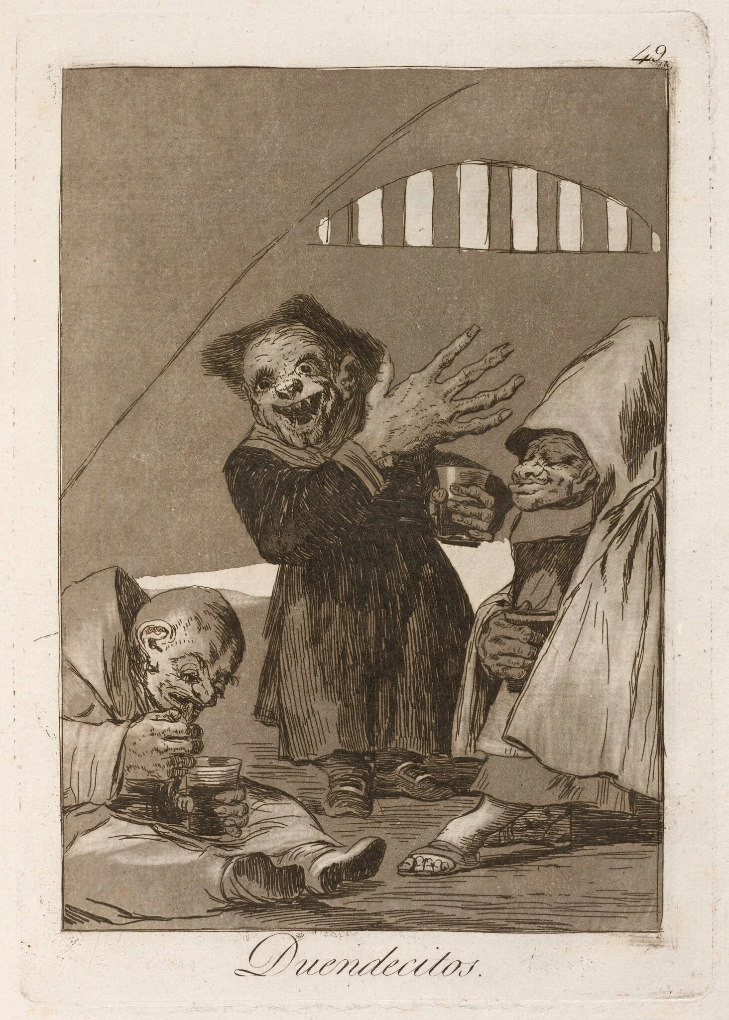Duendecitos (Hobgoblins), by Francisco Goya, ink, 1799