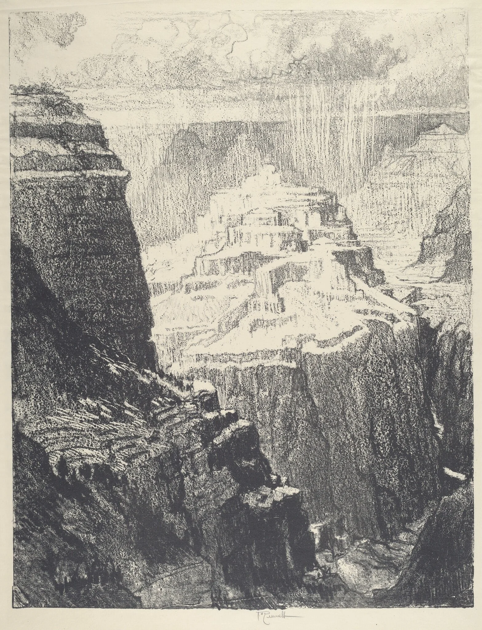 The Walled City, by Joseph Pennell, ink, 1912