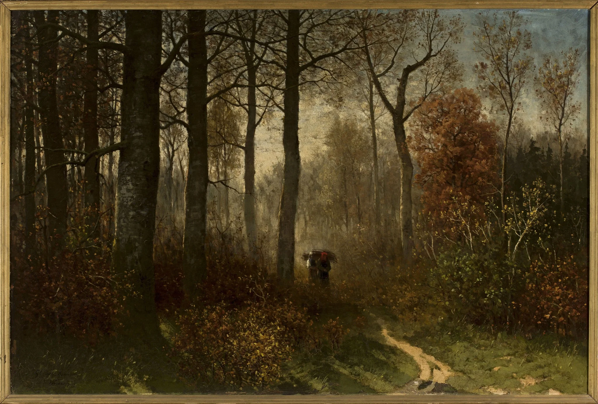 Women in the forest carrying brushwood
