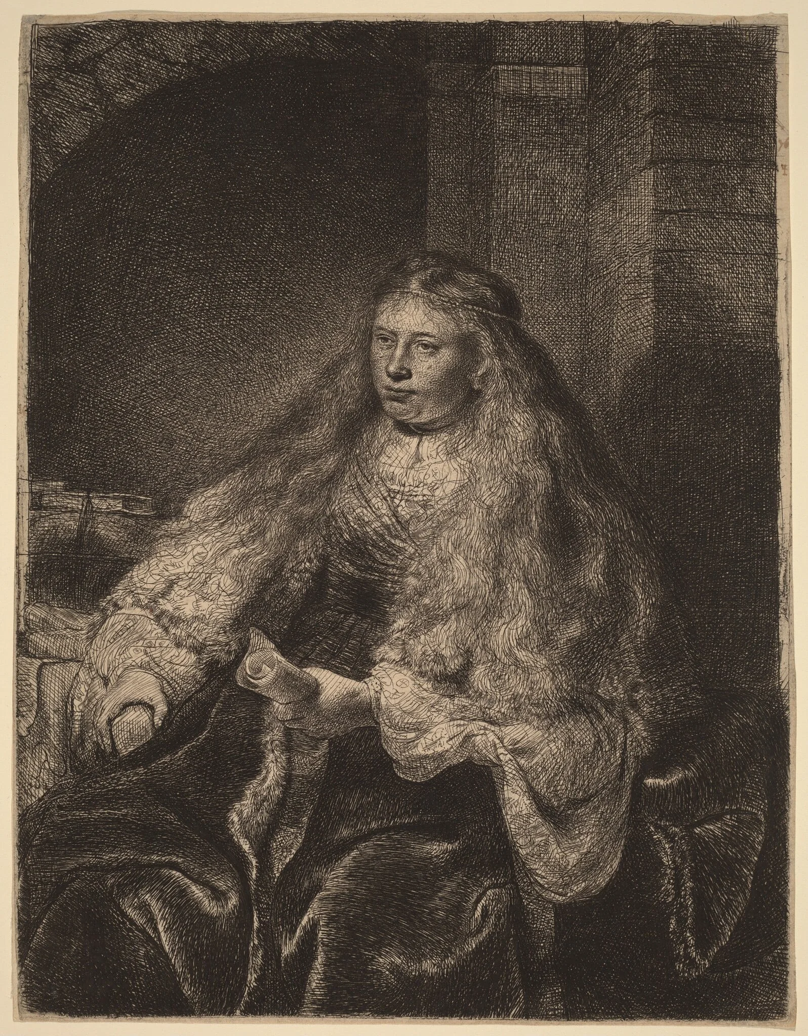 The Great Jewish Bride, by Rembrandt, ink, 1635