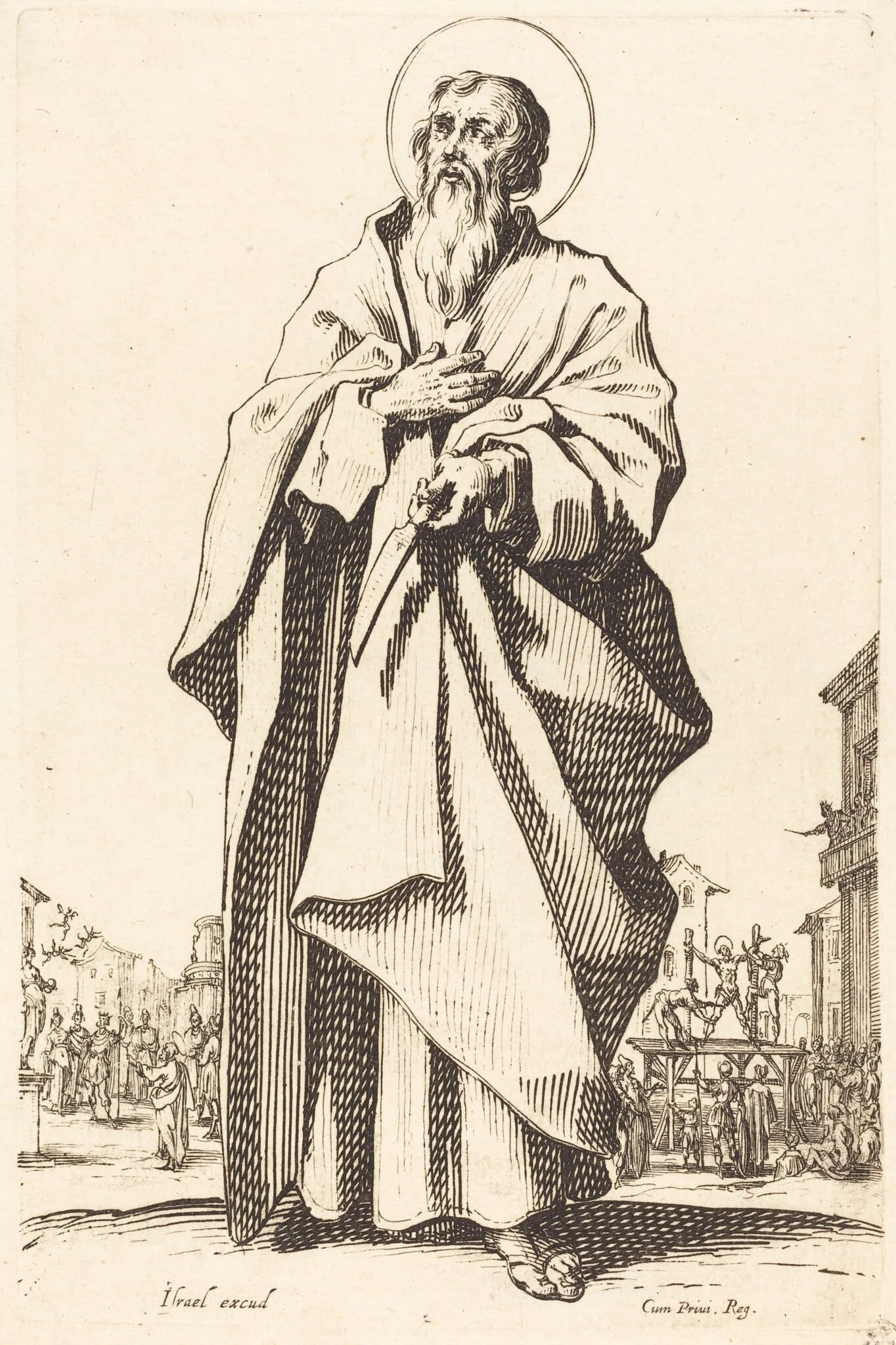 Saint Bartholomew, by Jacques Callot, ink, 1631