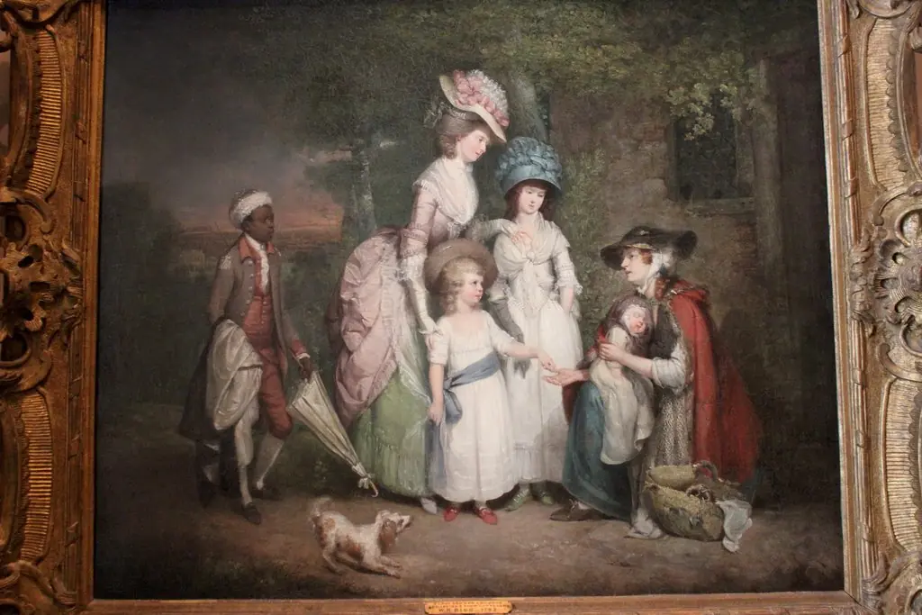 A Lady and Her Children Relieving a Cottager