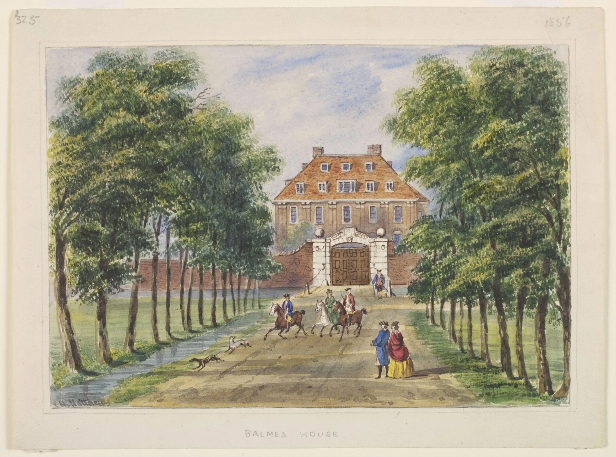 Balmes House, by E. H. Matthews, watercolor, 1855