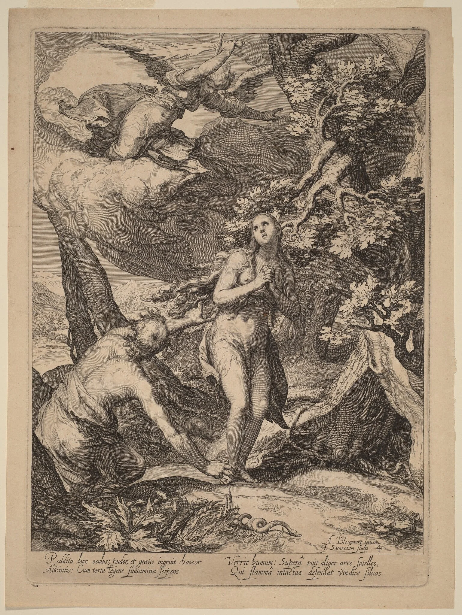 Expulsion from Eden, by Jan Pietersz Saenredam, ink, 1604