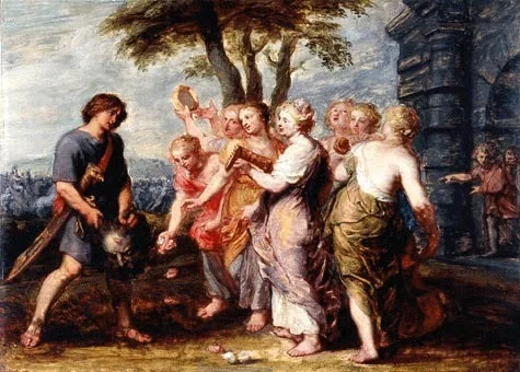 The Triumph of David, by Jan van den Hoecke, oil, 1635