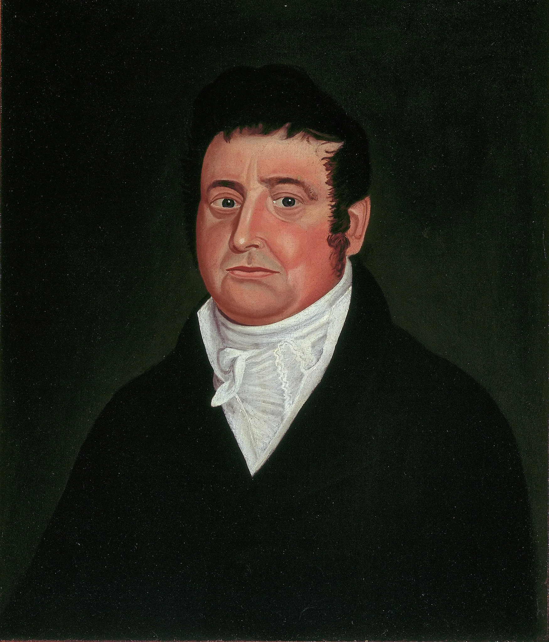Man in Black, by Unknown, oil, 1830