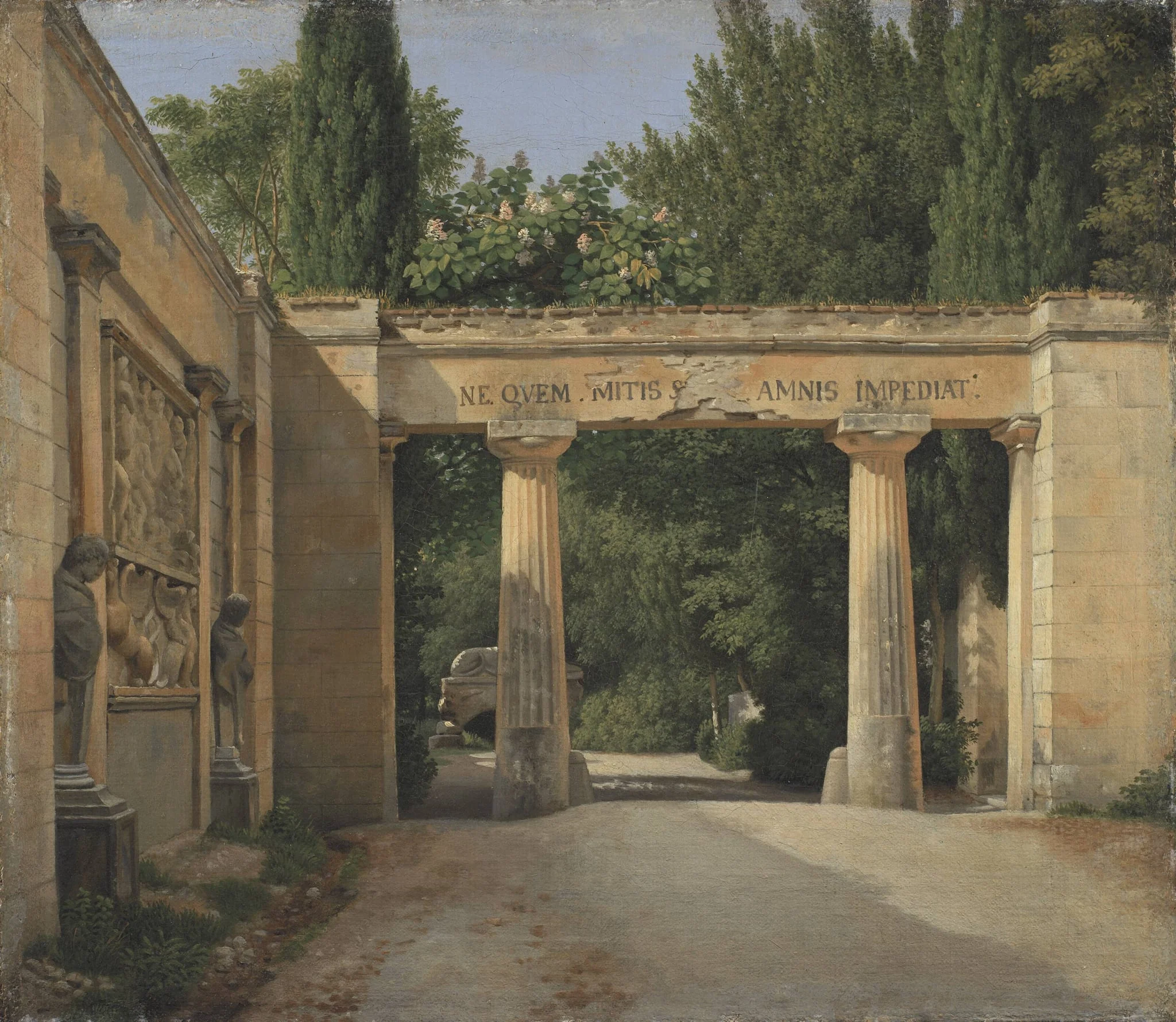 View of the Garden of the Villa Borghese in Rome