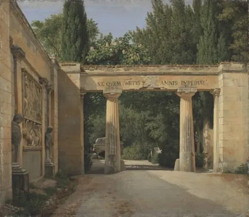 View of the Garden of the Villa Borghese in Rome