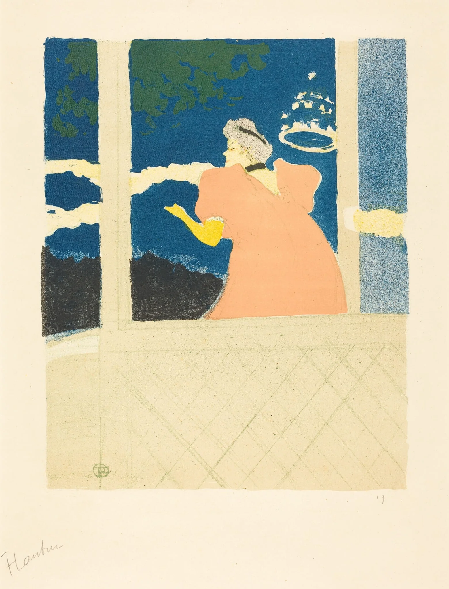 At the Ambassadeurs (Aux Ambassadeurs), by Henri de Toulouse-Lautrec, ink, 1894
