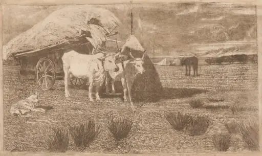 Oxen Yoked to a Cart (Maremma) (Bovi al carro (Maremma))