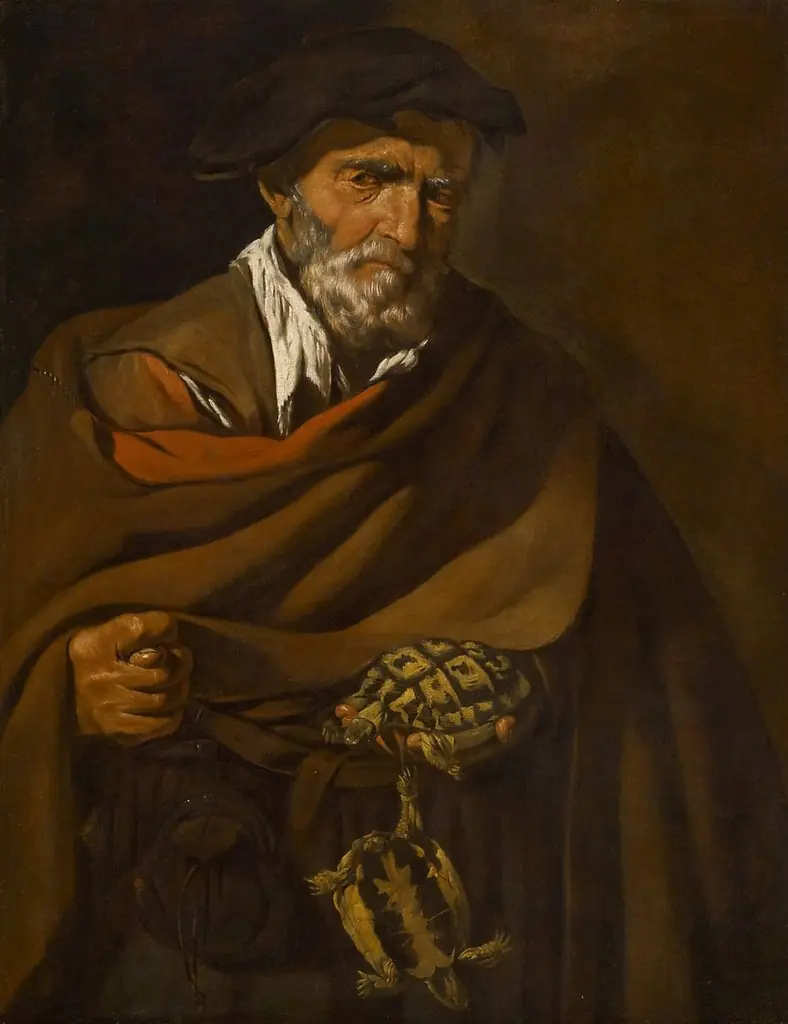 Man with a tortoise