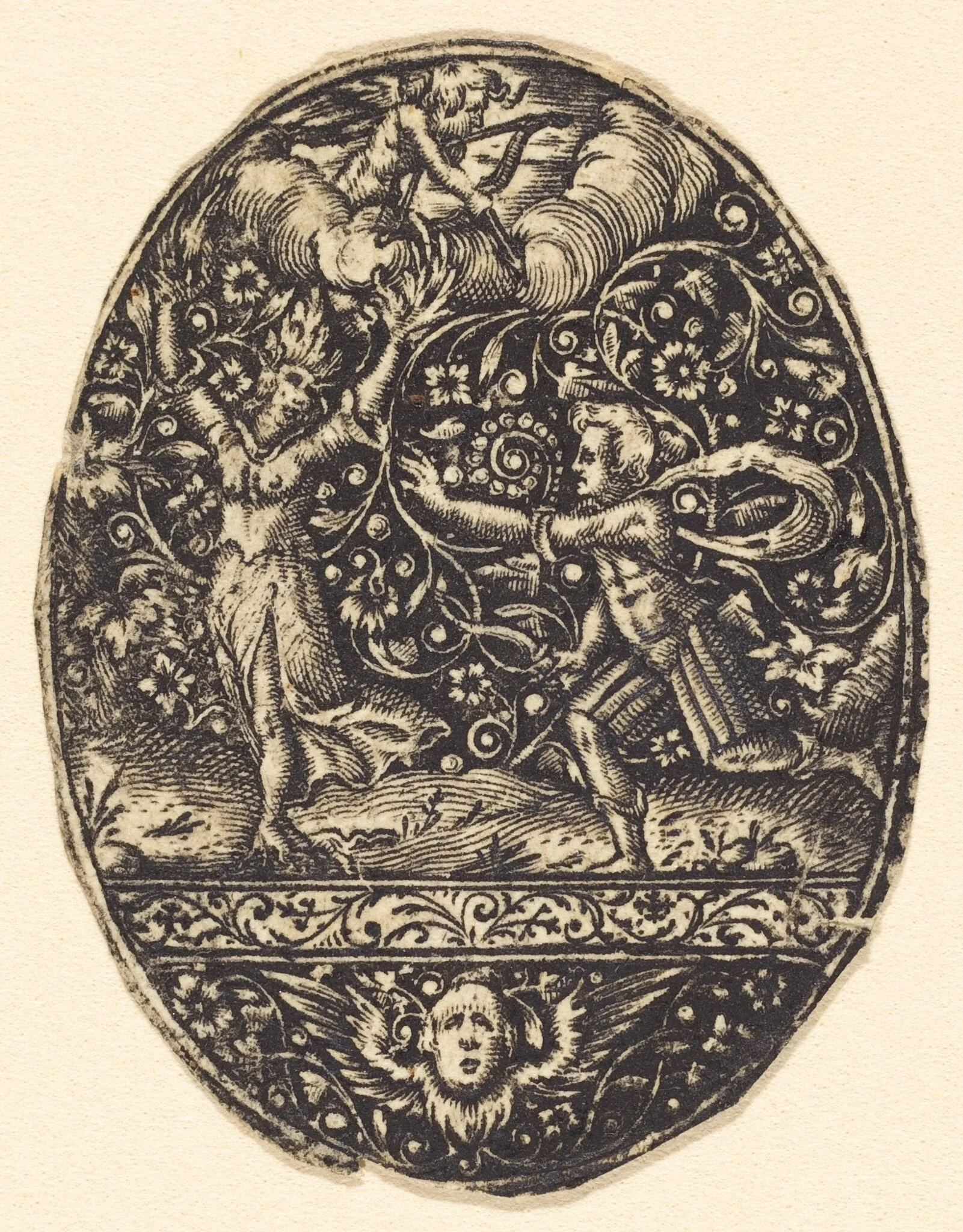 Apollo and Daphne, by Antoine Jacquard, ink, 1612