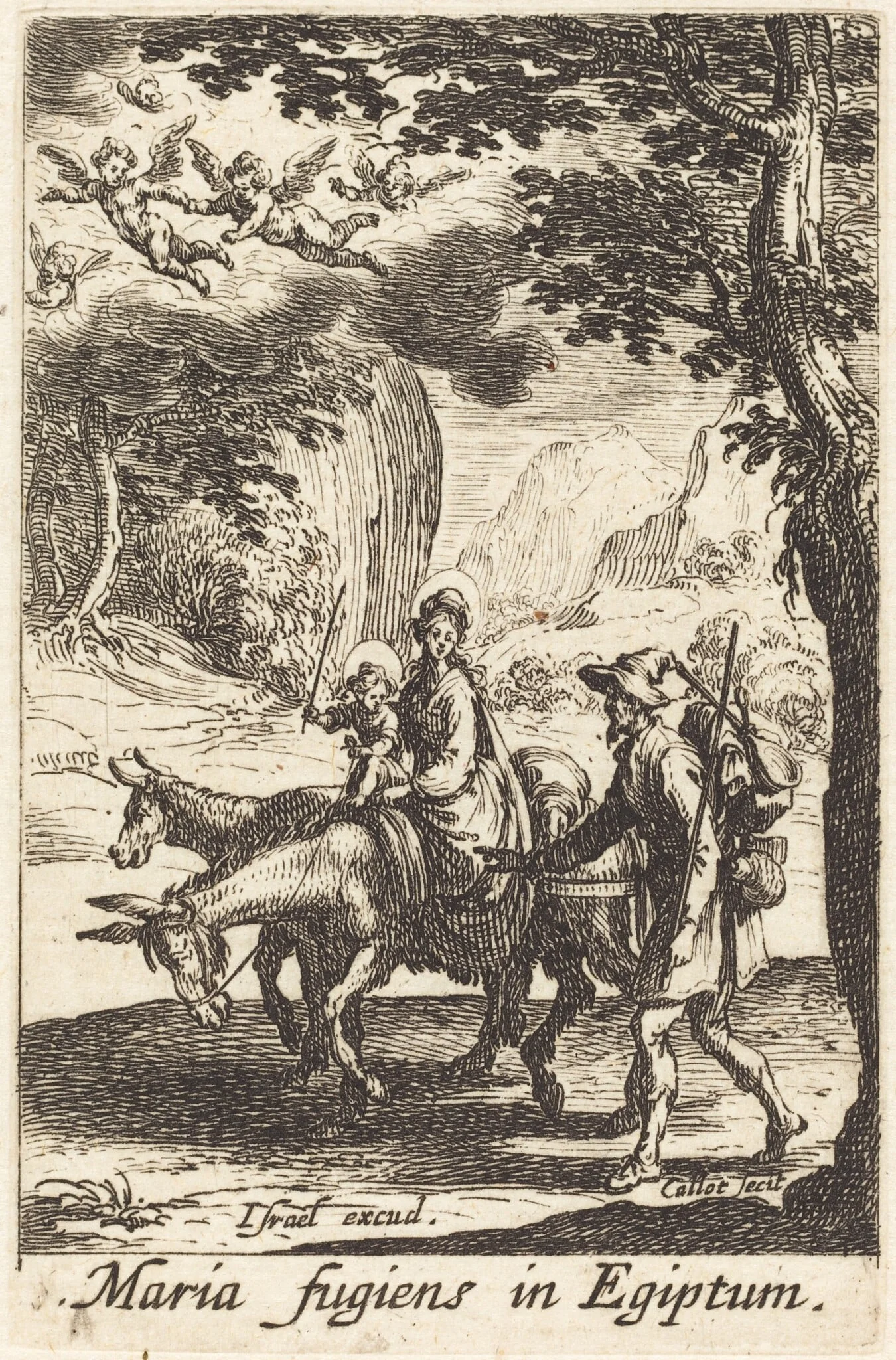 The Flight into Egypt, by Jacques Callot, ink, 1634