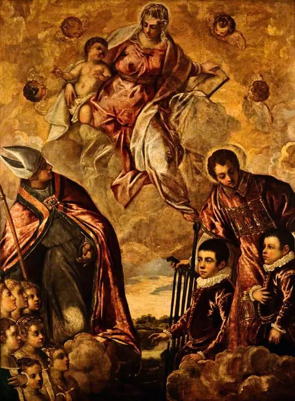 A Venetian Family Presented to the Virgin by Saint Lawrence and a Bishop Saint