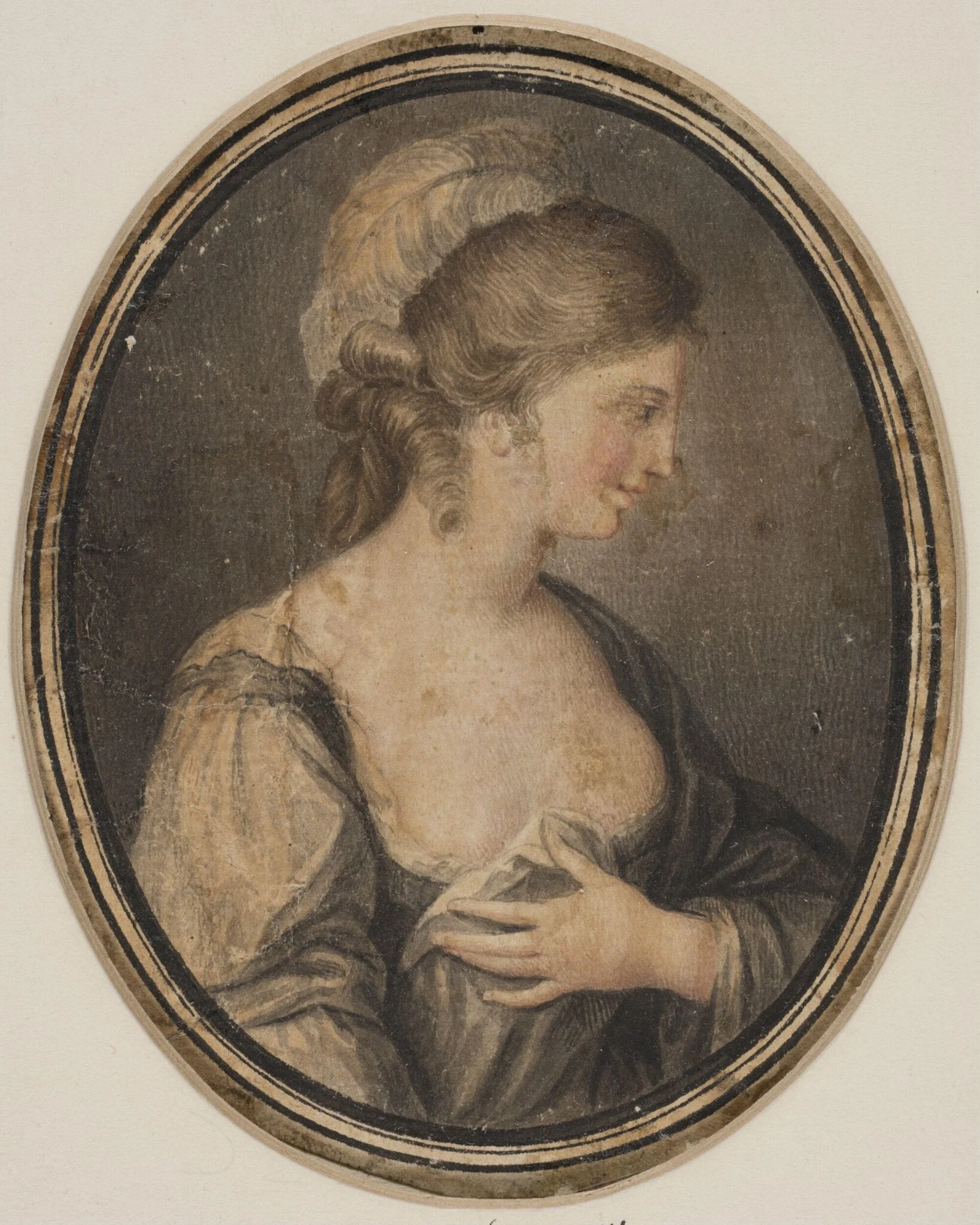 Miniature drawing of a female figure