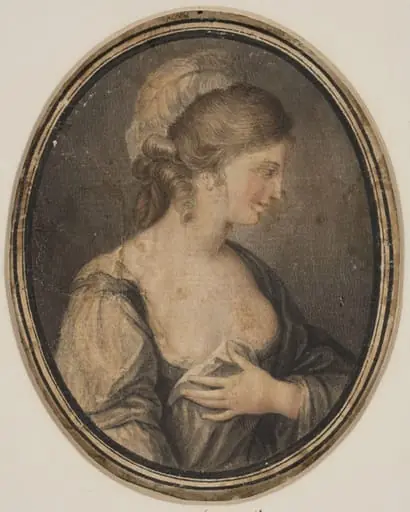 Miniature drawing of a female figure