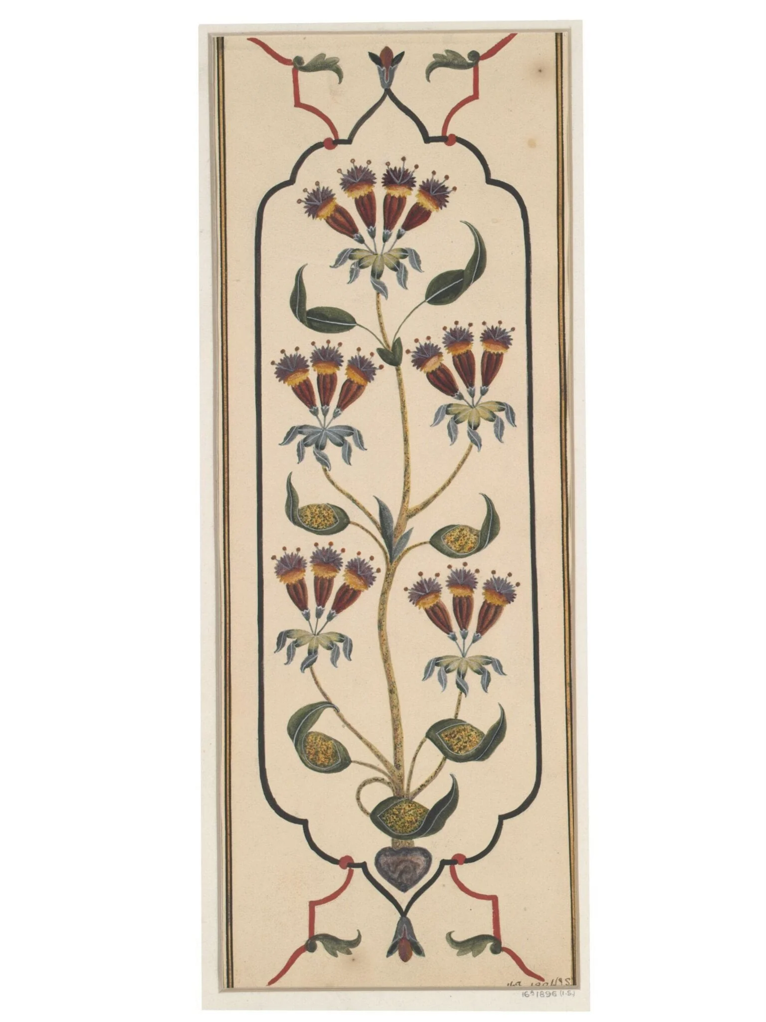 Six drawings of the cenotaph of Mumtaz Mahal, Taj Mahal, Agra, and details of the pietra-dura work., by Unknown, paint, 1820