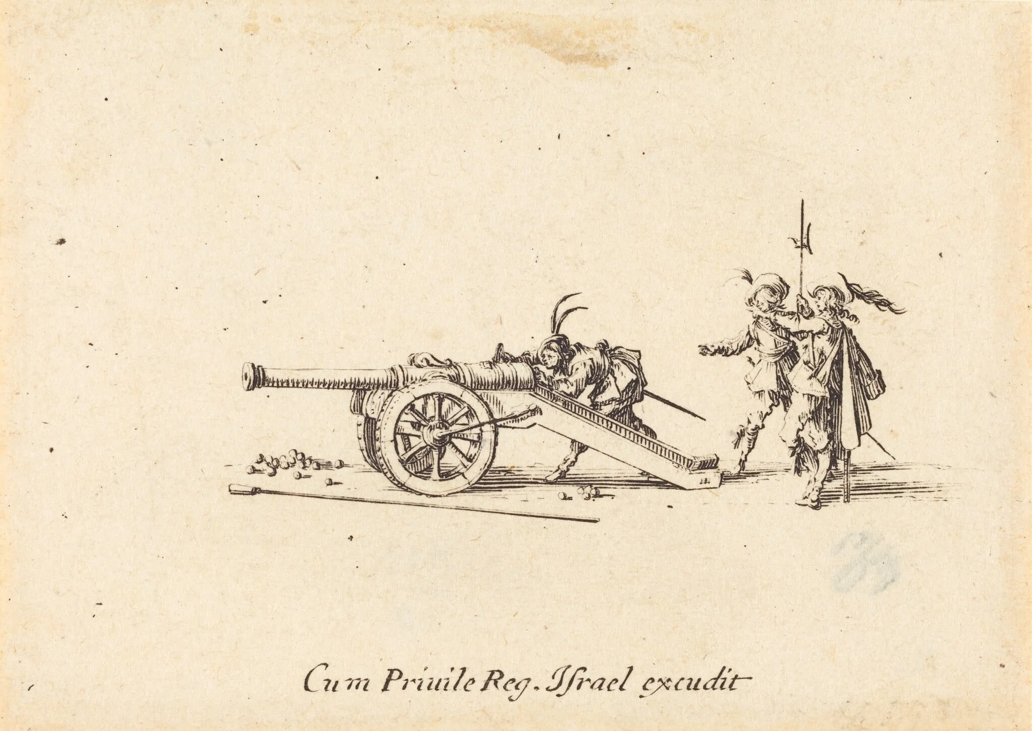 Loading the Cannon, by Jacques Callot, ink, 1634