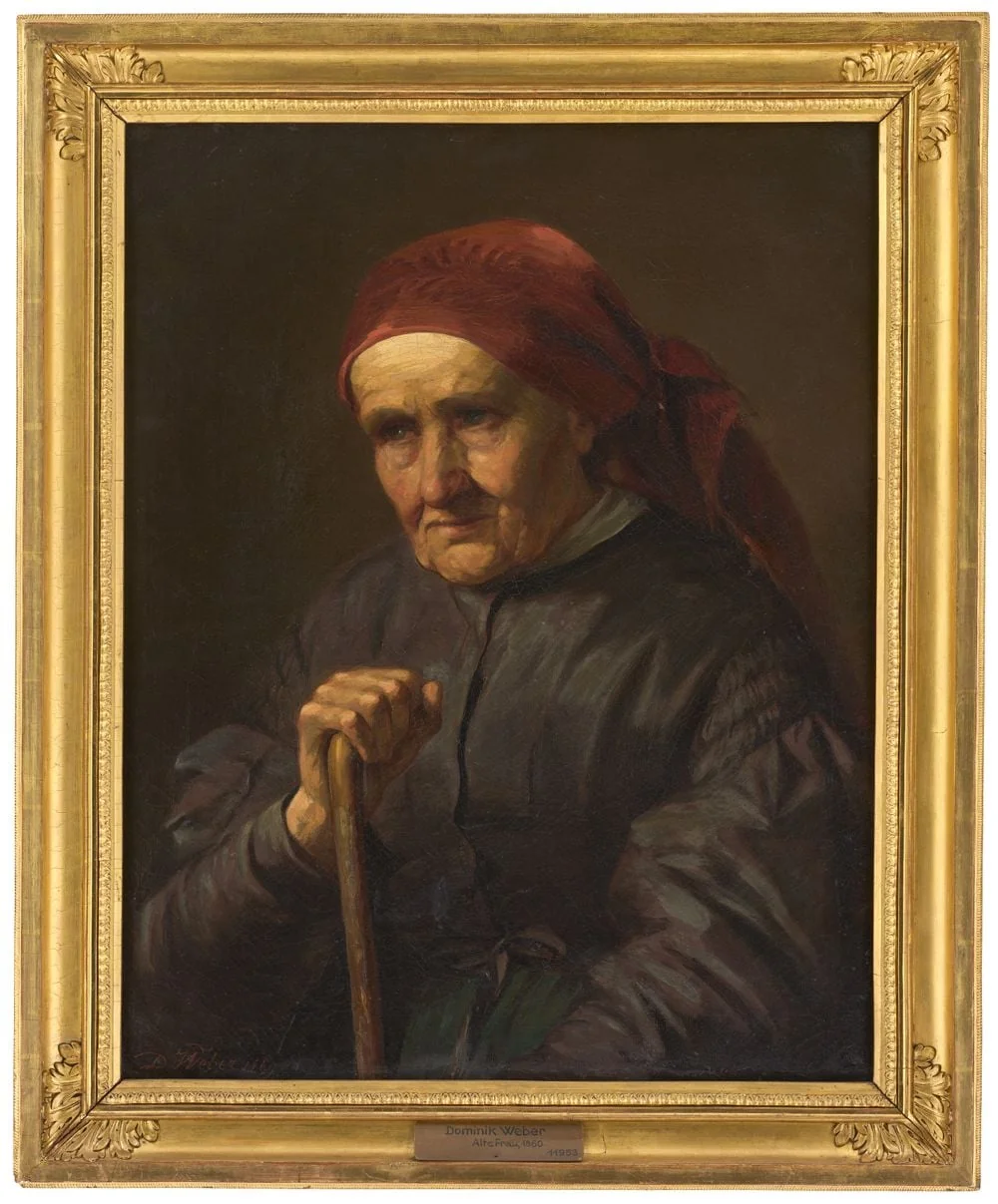 Brustbild einer alten Bäuerin, by Weber, Dominik, 1850