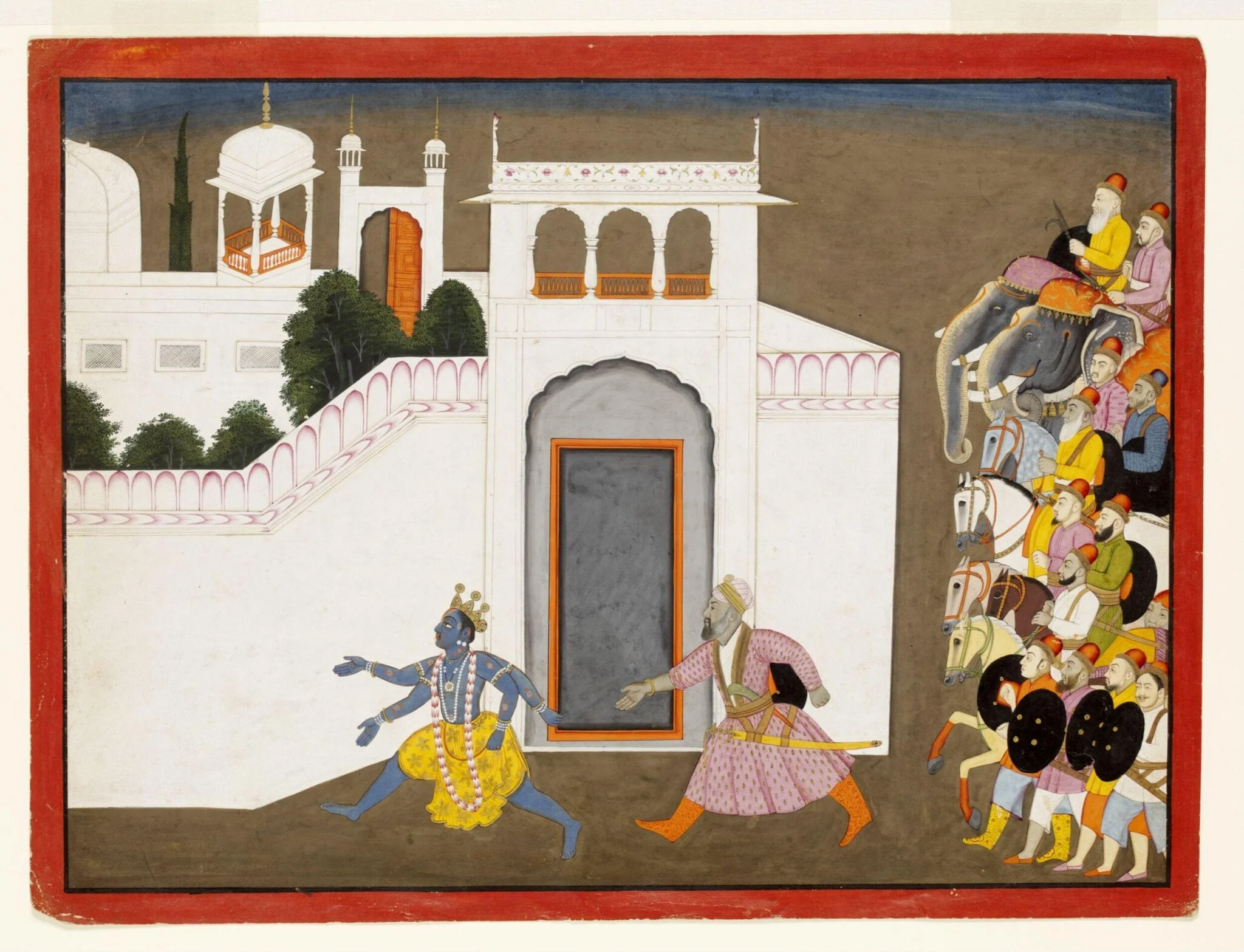 Kaljaman and Krishna, by Unknown, paint, 1780
