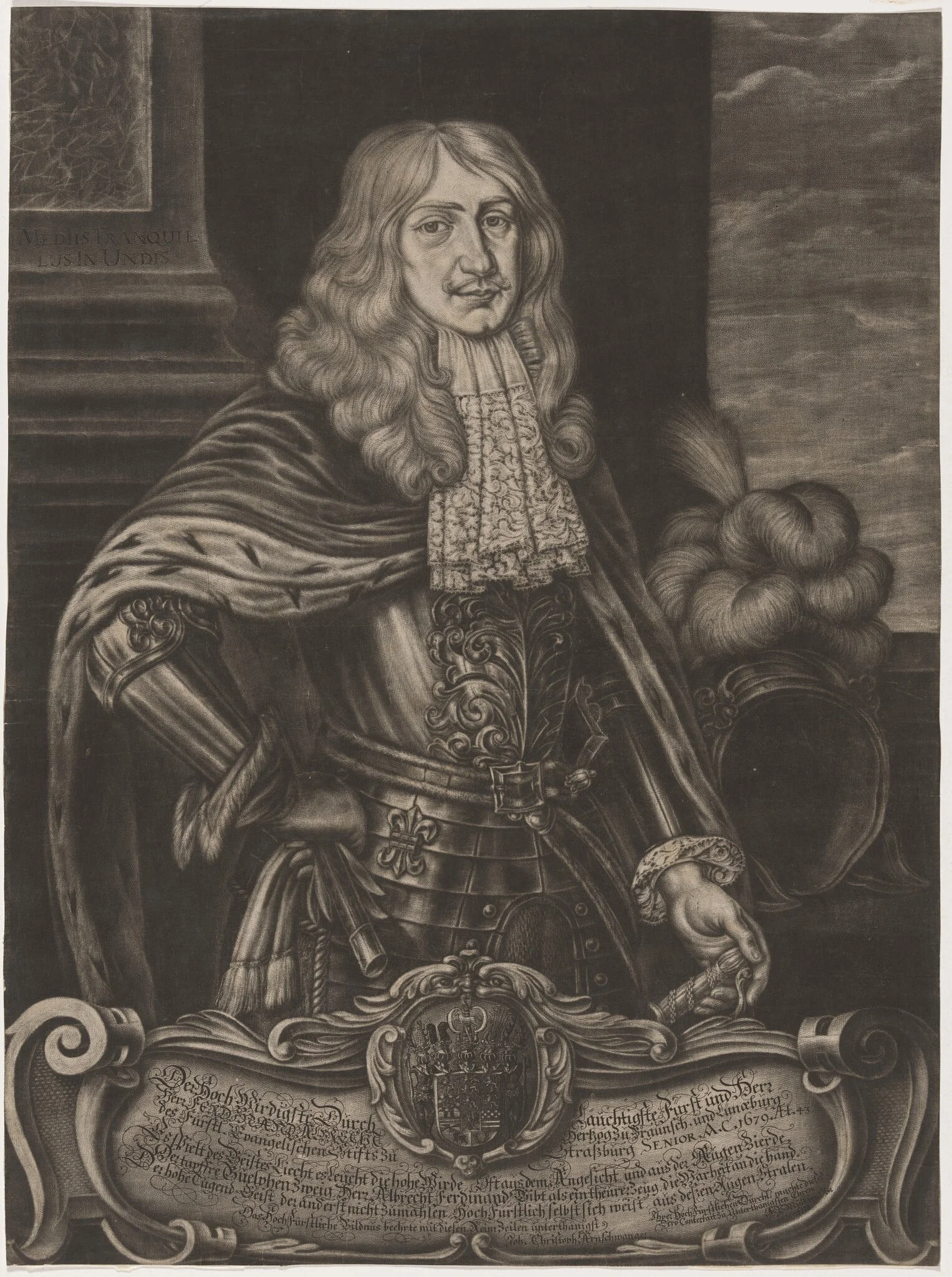 Ferdinand I of Brunswick, by Andreas Paul Multz, ink, 1655