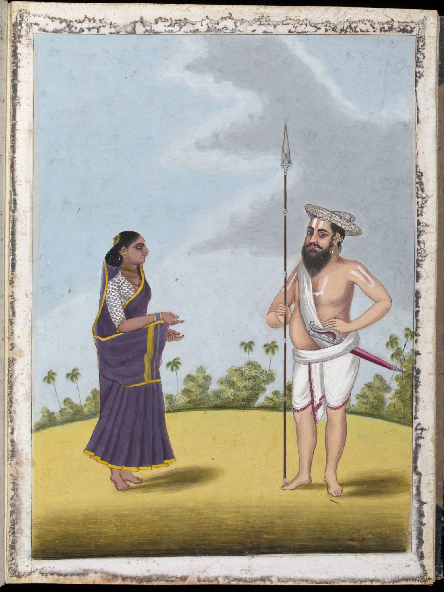 A warrior and his wife, by Unknown, paint, 1805