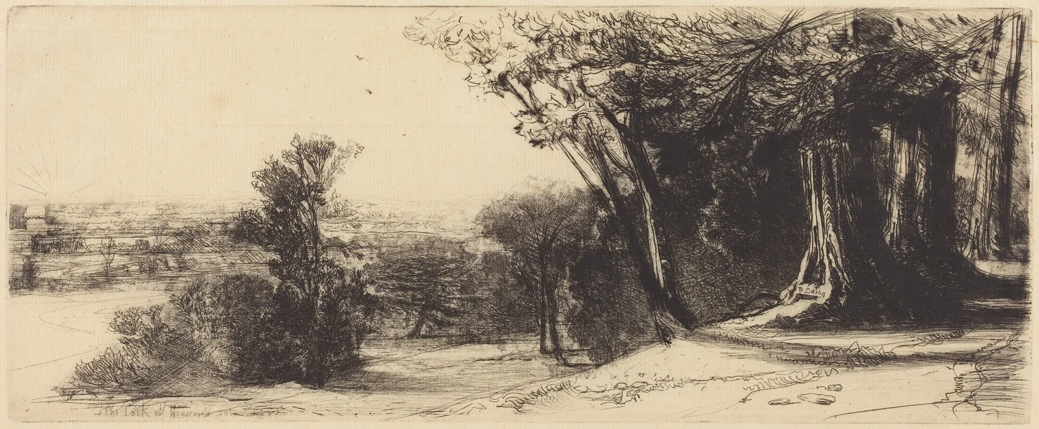 Early Morning - Richmond, by Francis Seymour Haden, ink, 1859
