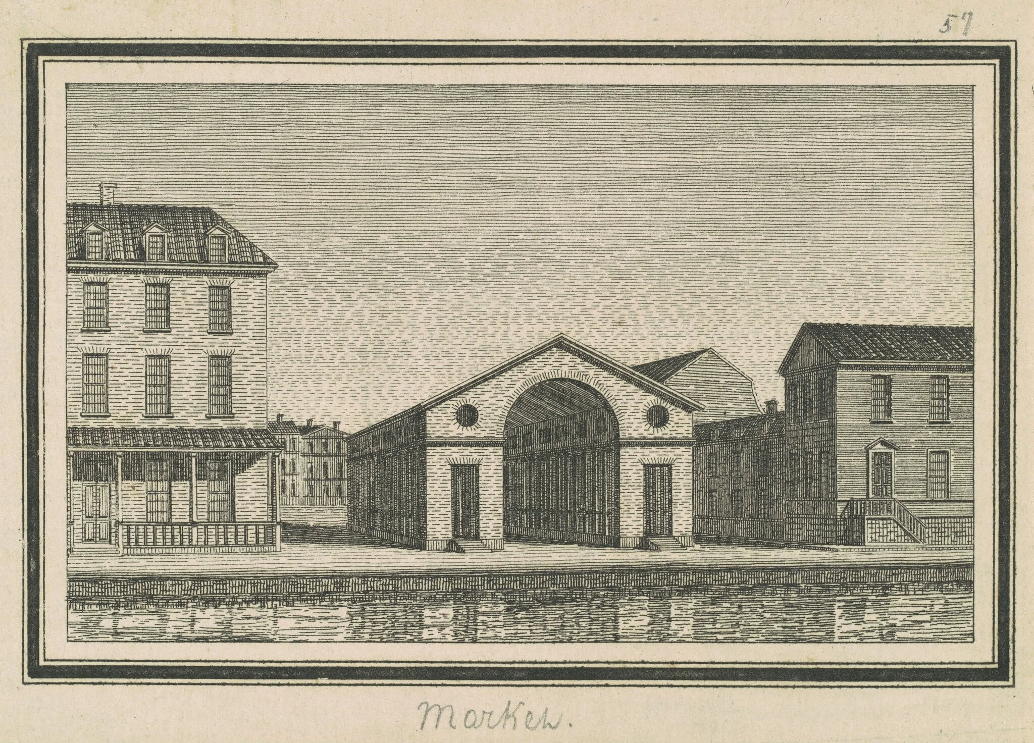 Esperanza, Market, by Charles Balthazar Julien Févret de Saint-Mémin, ink, 1795