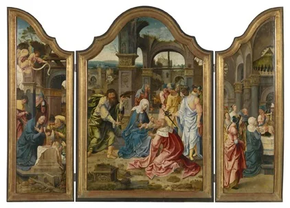 Triptych with the adoration of the magi