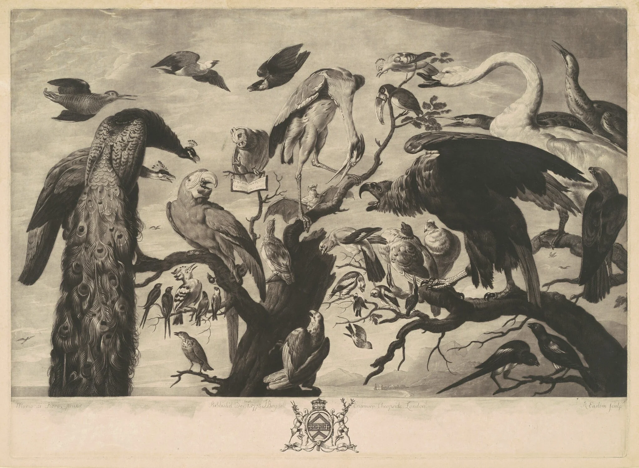 A Concert of Birds, by Richard Earlom, ink, 1778