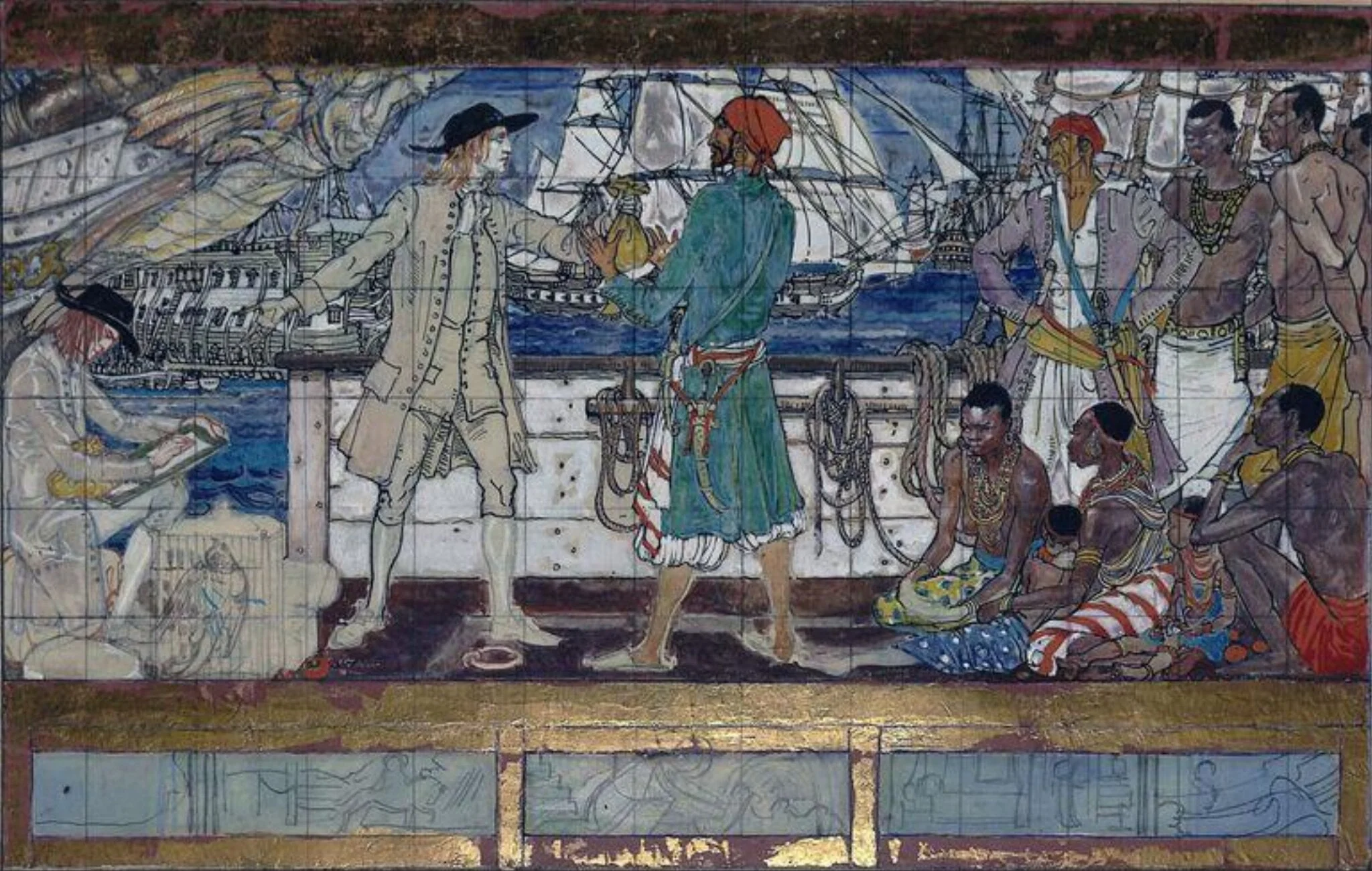 The Slave Ship Ransomed, by Violet Oakley, watercolor, 1914