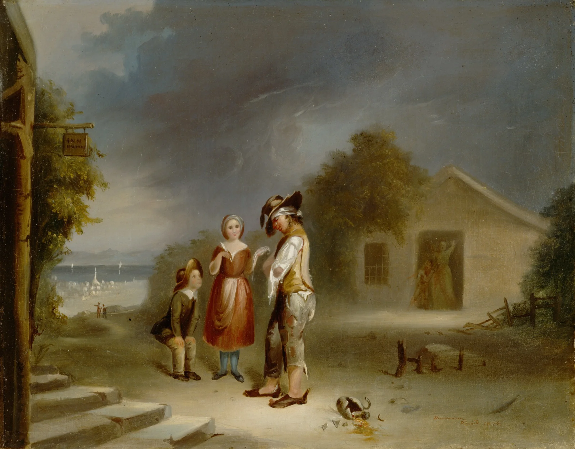 The Drunkard's Plight, by Robert S. Duncanson, oil, 1845