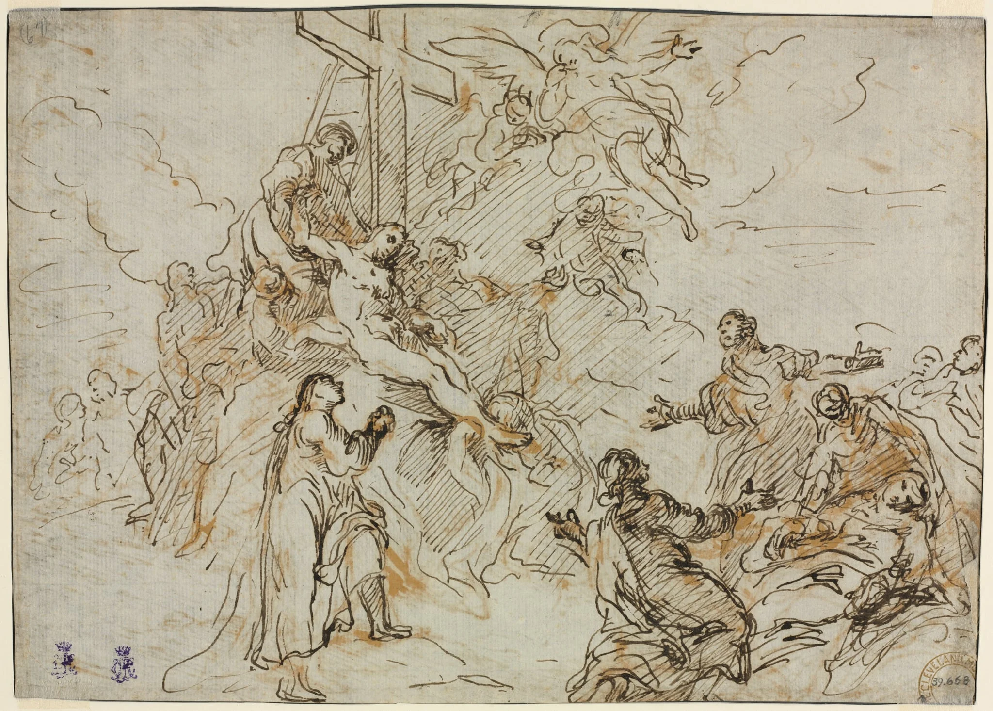 The Deposition (verso), by Christian Winck, 1768