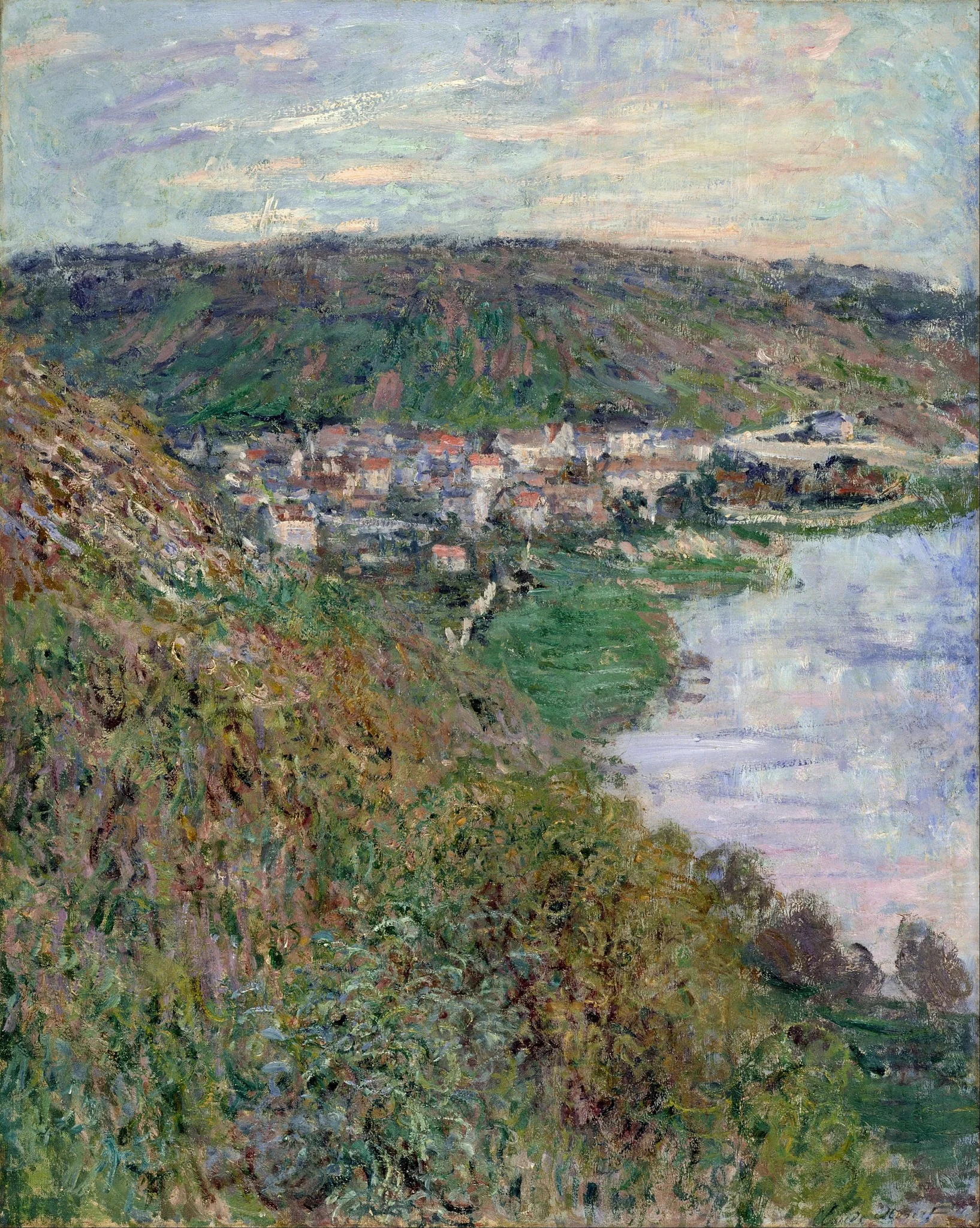 View of Vétheuil, by Claude Monet, oil, 1890