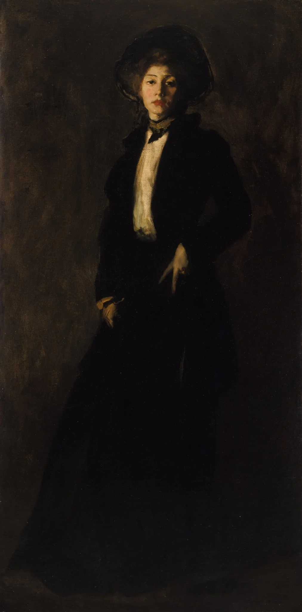 Young Woman in Black, by Robert Henri, oil, 1902